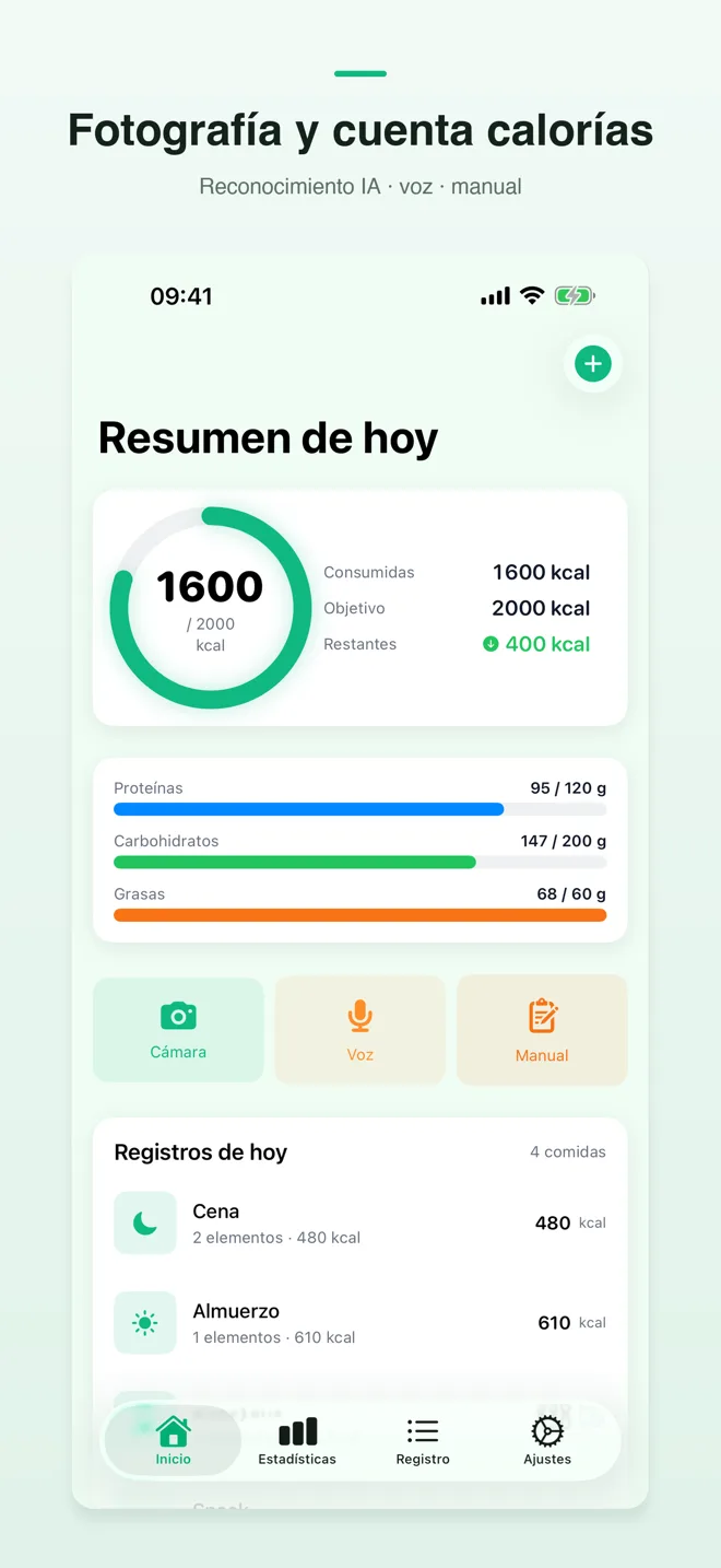 Pantallas de la app CalShutter — 1/4
