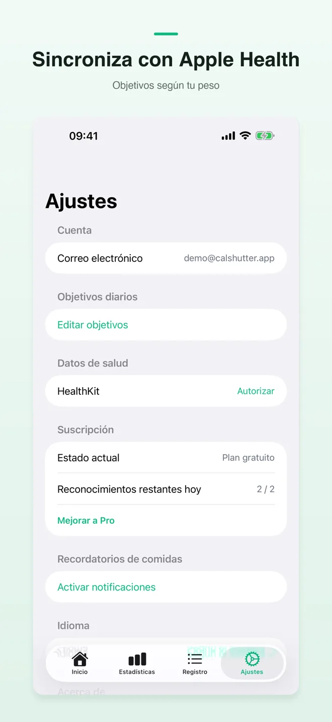 Pantallas de la app CalShutter — 3/4
