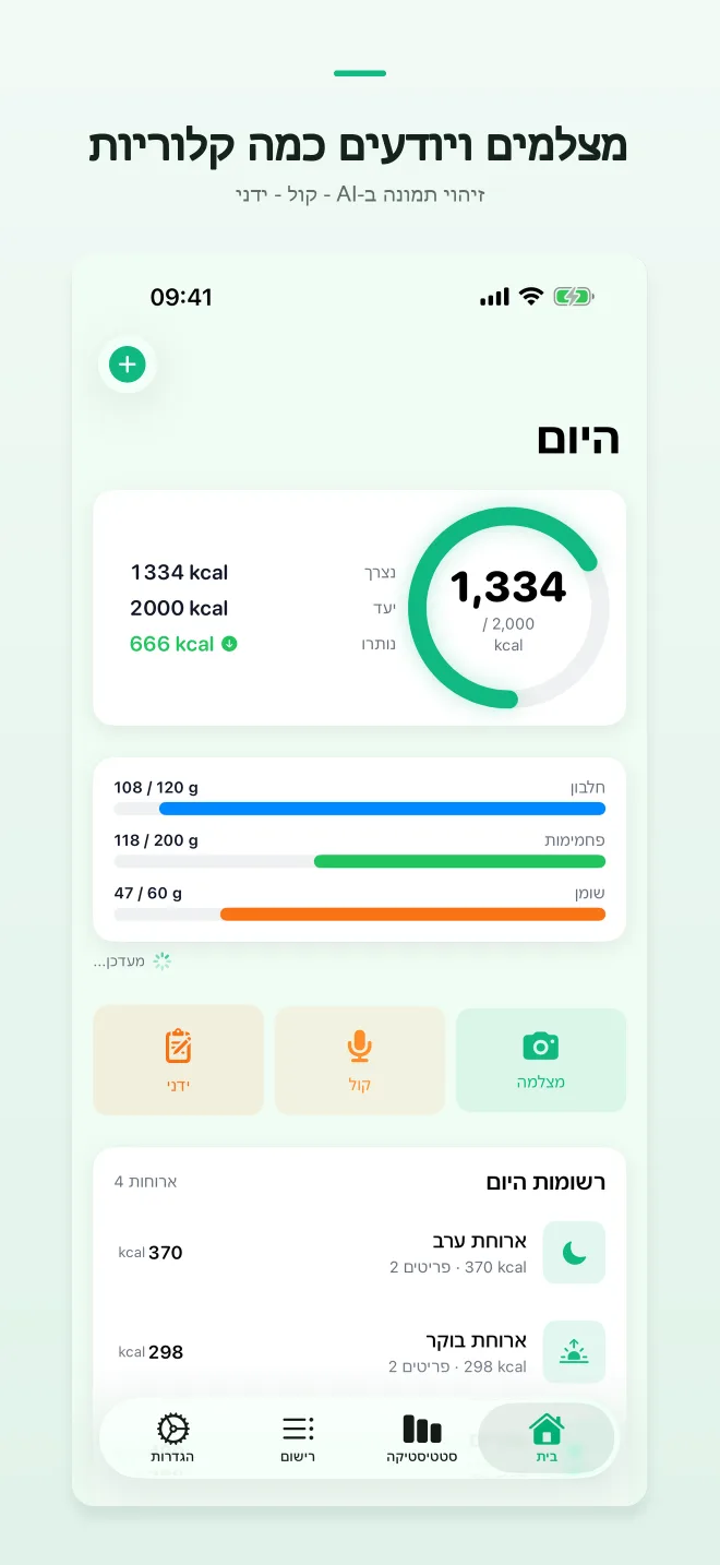 מסכי האפליקציה CalShutter — 1/4