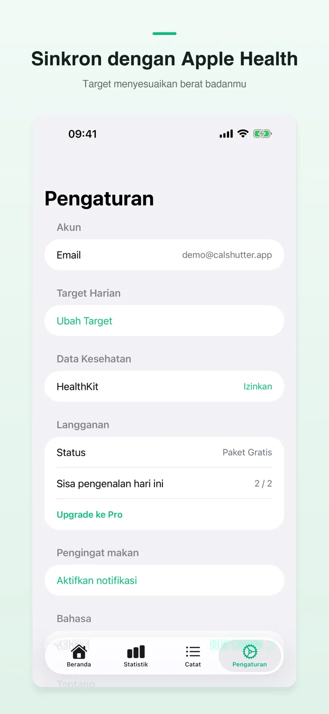Layar aplikasi CalShutter — 3/4
