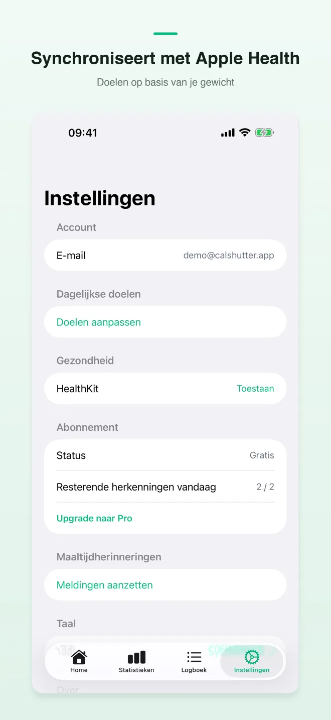 Schermen van de CalShutter-app — 3/4
