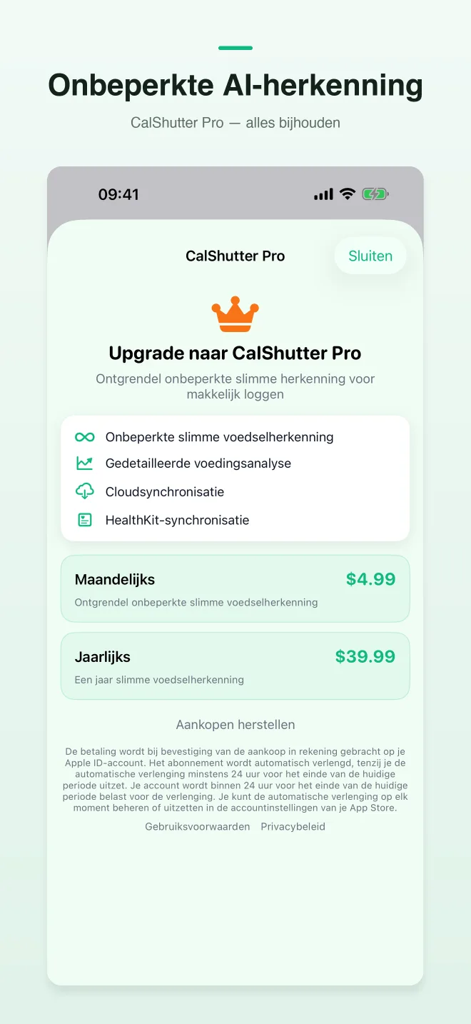 Schermen van de CalShutter-app — 4/4