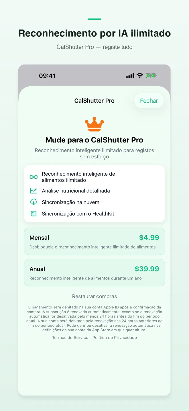 Ecrãs da app CalShutter — 4/4
