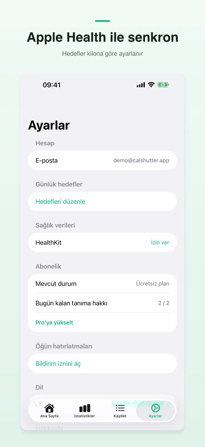 CalShutter uygulama ekranları — 3/4