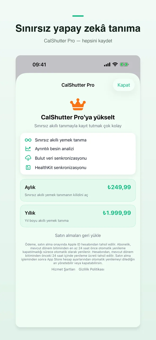 CalShutter uygulama ekranları — 4/4