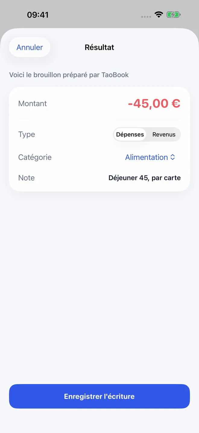 Écrans de l'app TaoBook — 3/4