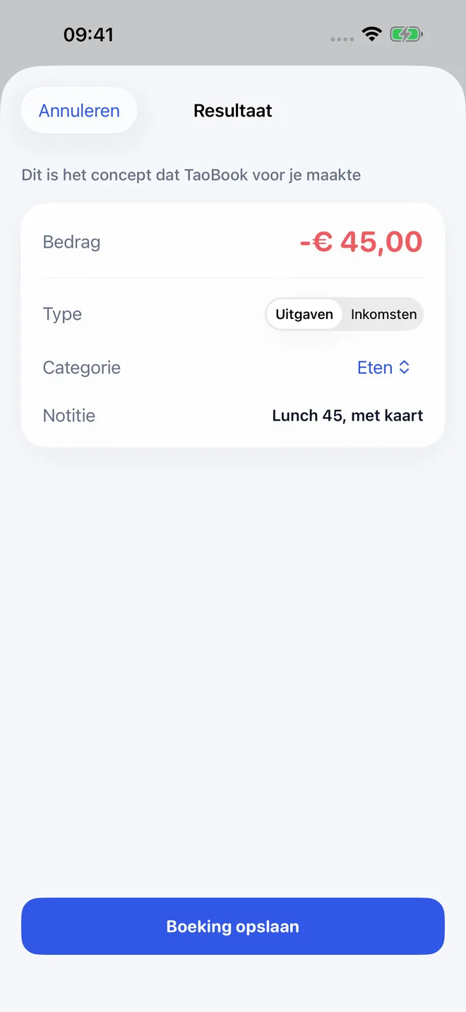 Schermen van de TaoBook-app — 3/4