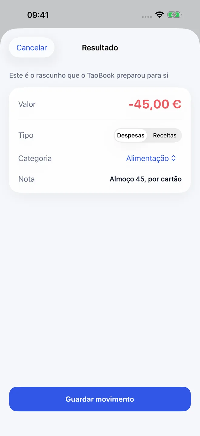 Ecrãs da app TaoBook — 3/4
