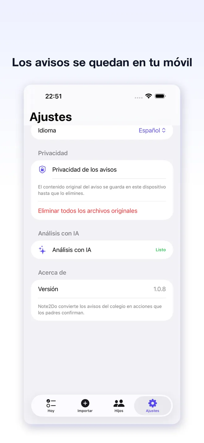 Pantallas de la app Note2Do — 5/5