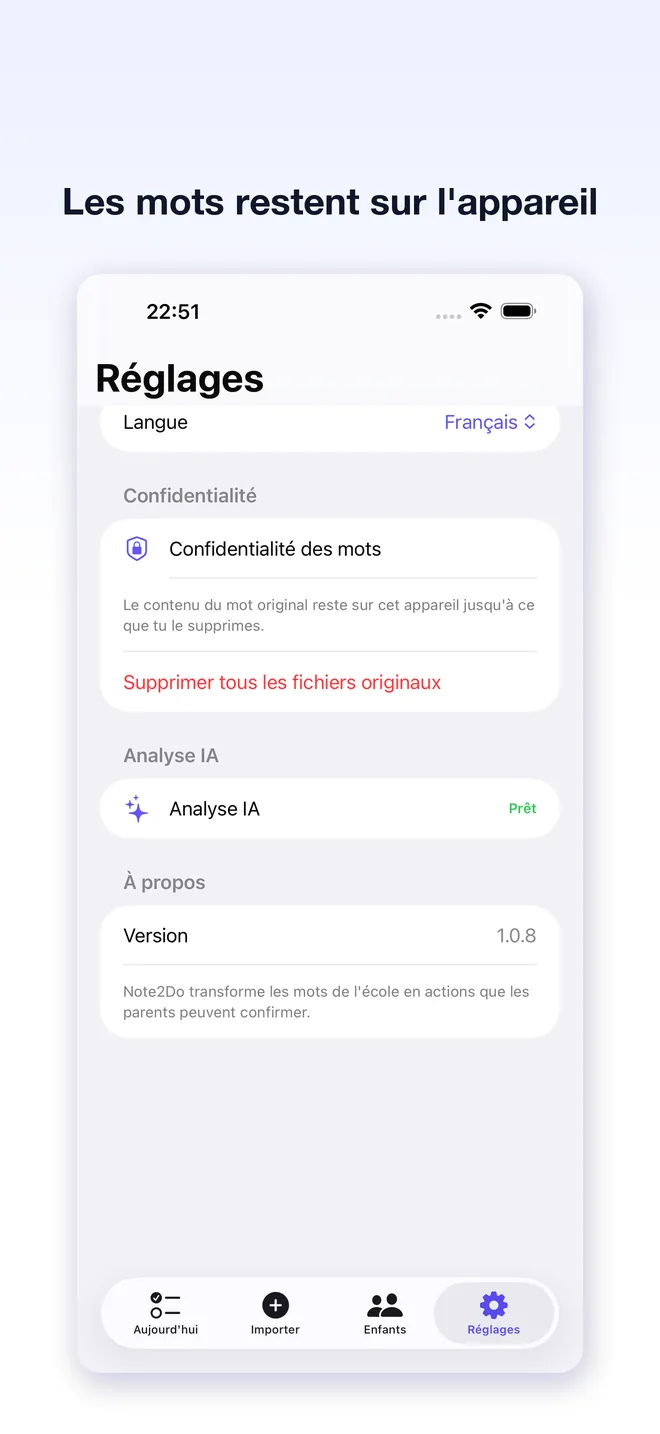 Écrans de l'app Note2Do — 5/5