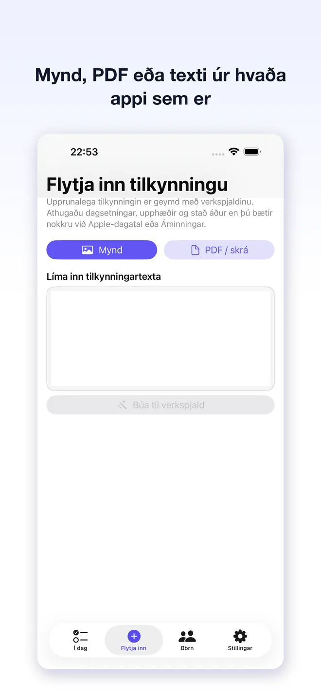 Note2Do-skjámyndir úr forritinu — 3/5