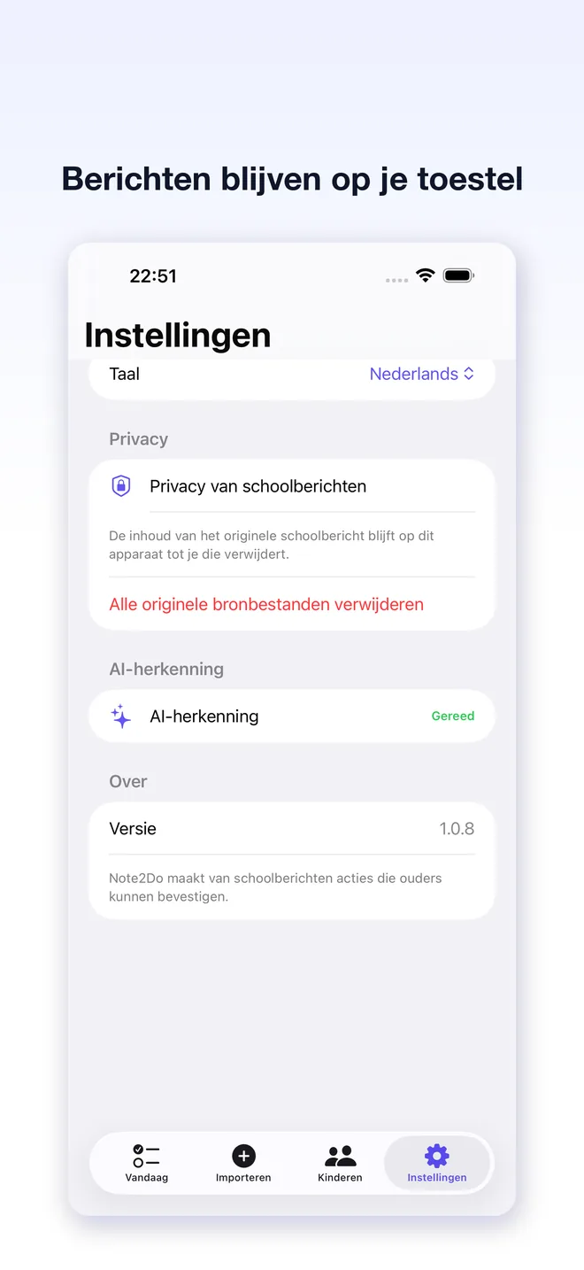 Schermen van de Note2Do-app — 5/5
