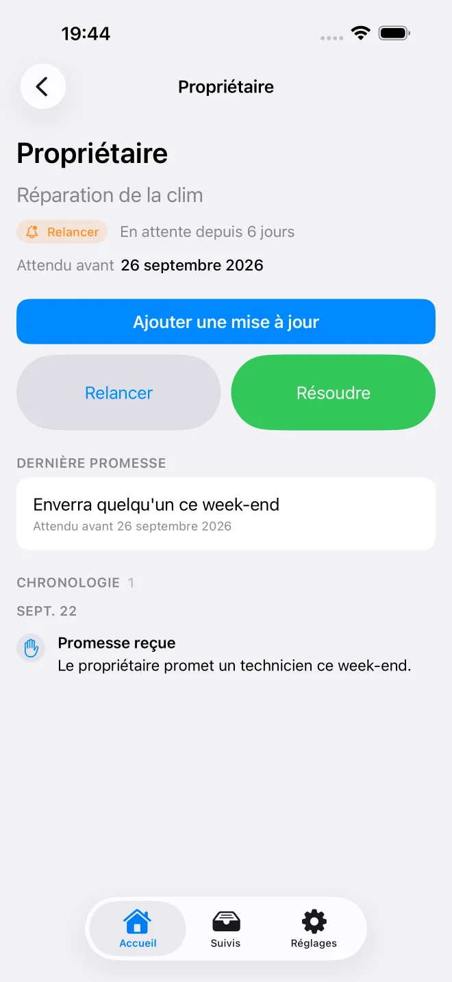 Écrans de l'app OweTrace — 2/5