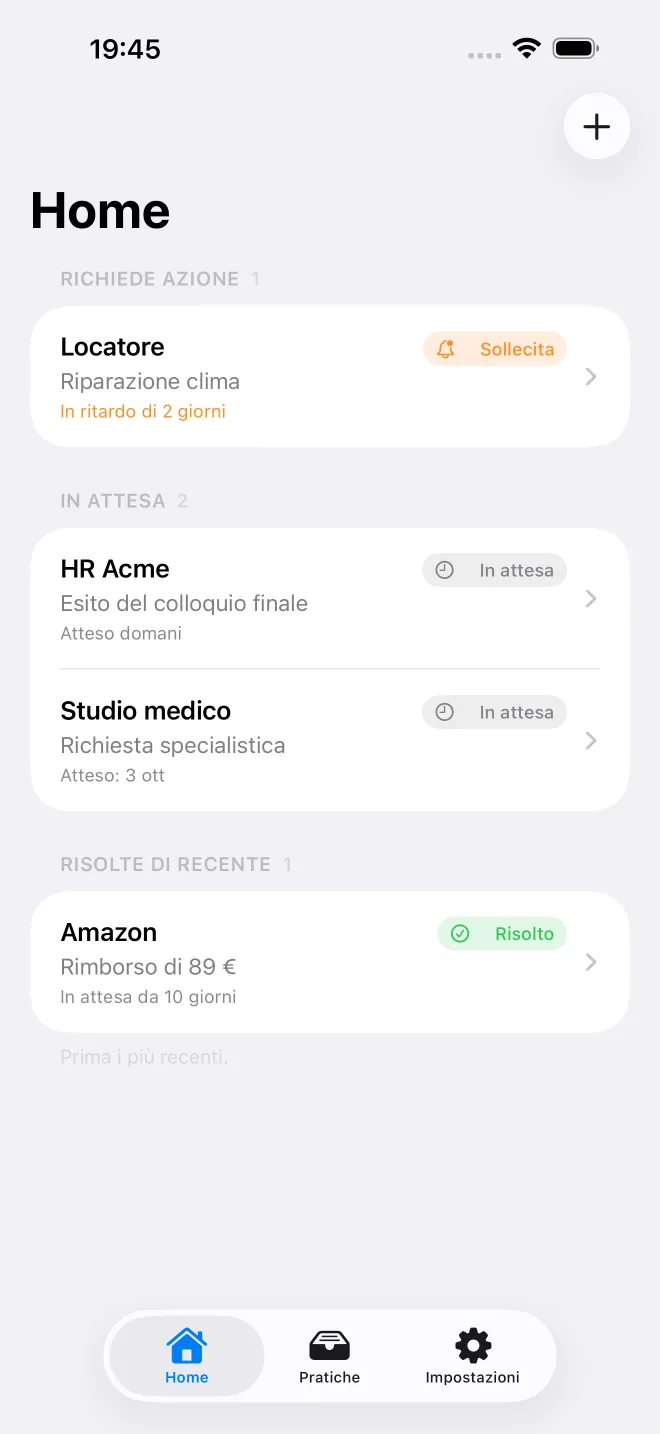 Schermate dell'app OweTrace — 1/5