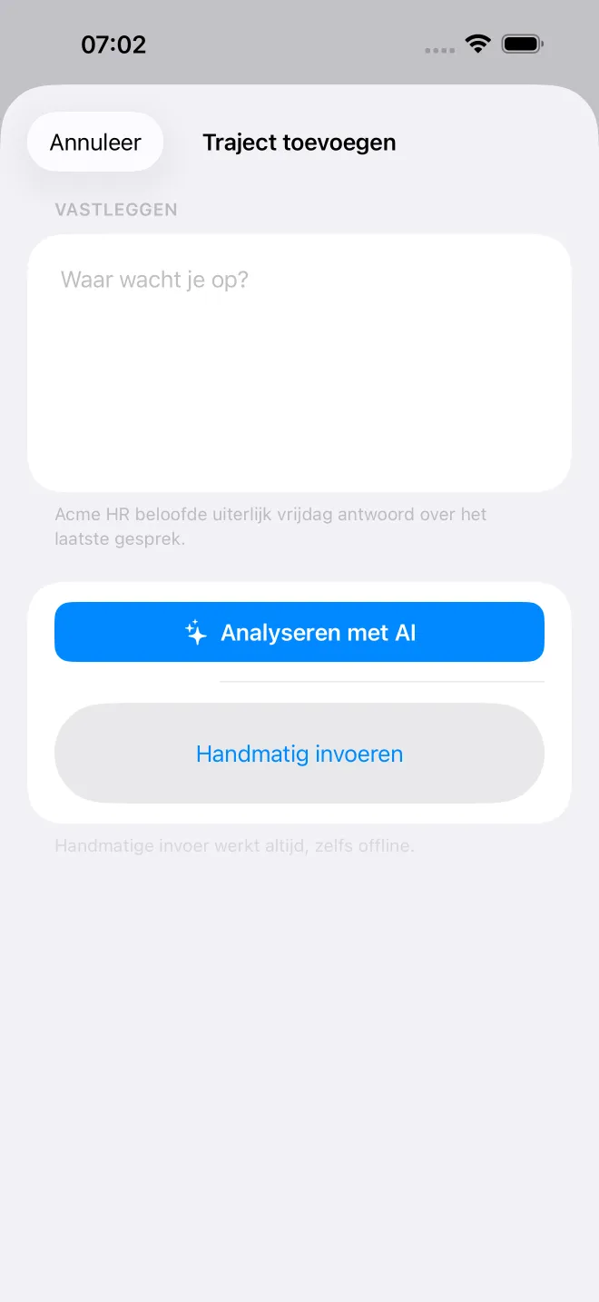 Schermen van de OweTrace-app — 3/5