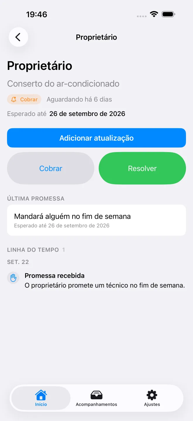 Ecrãs da app OweTrace — 2/5