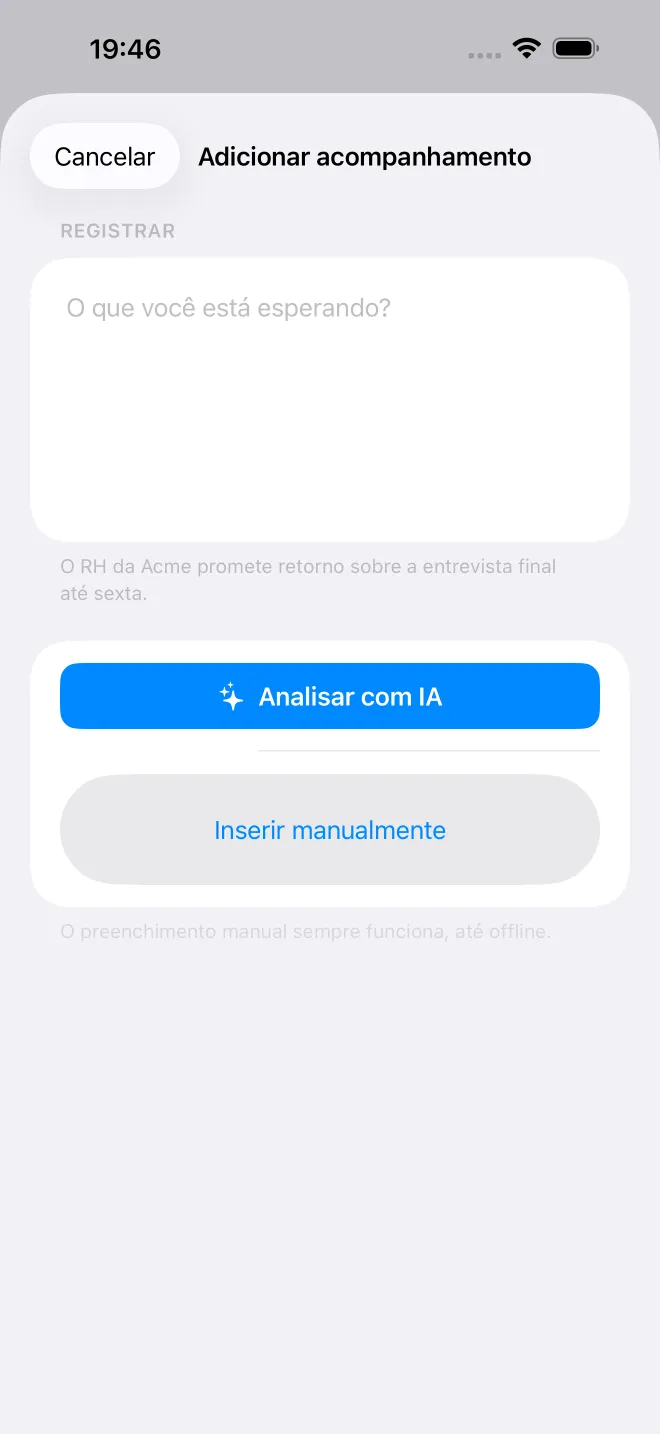 Ecrãs da app OweTrace — 3/5