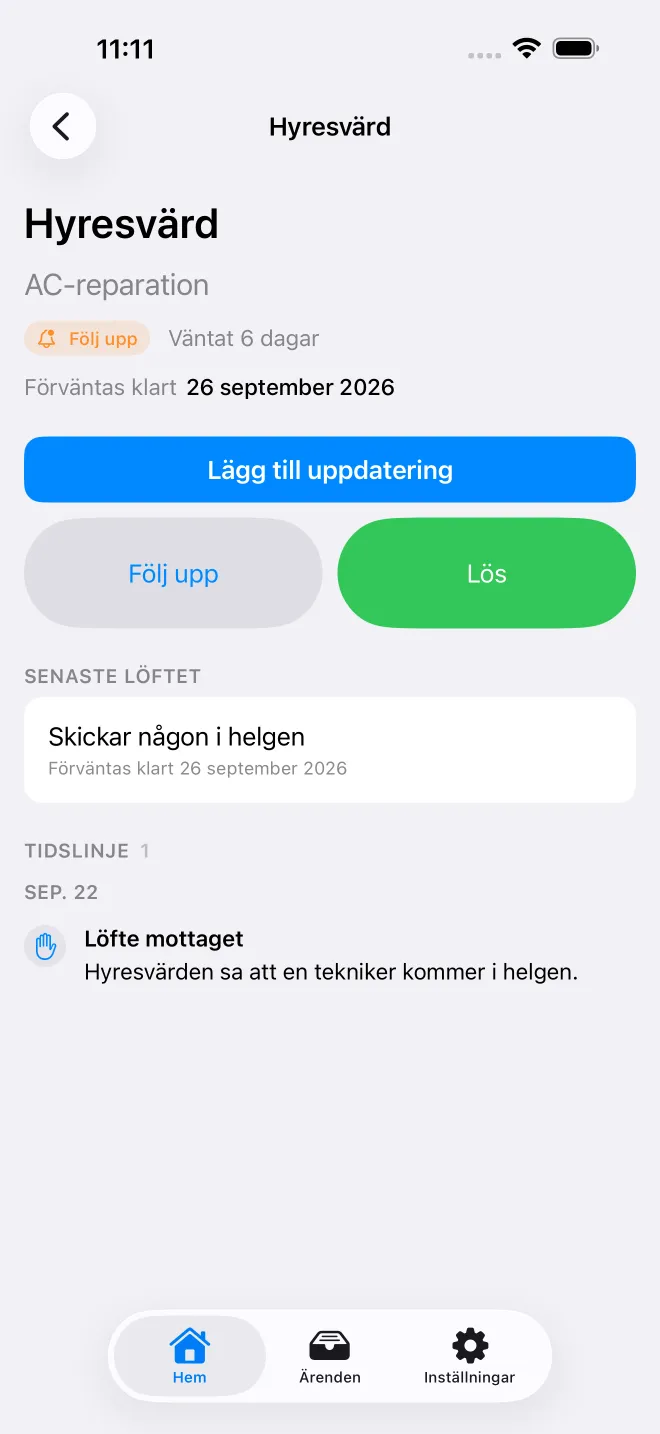 Skärmar från appen OweTrace — 2/5