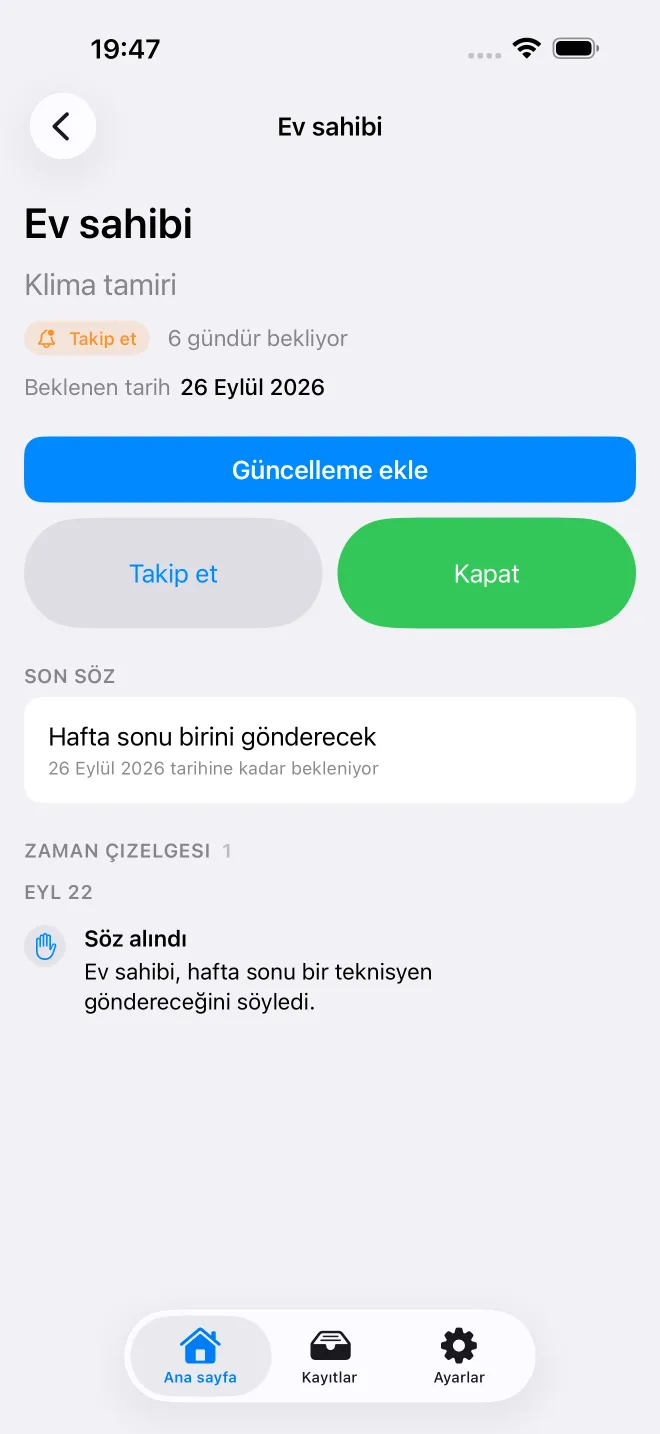 OweTrace uygulama ekranları — 2/5