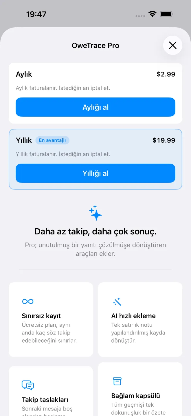 OweTrace uygulama ekranları — 4/5