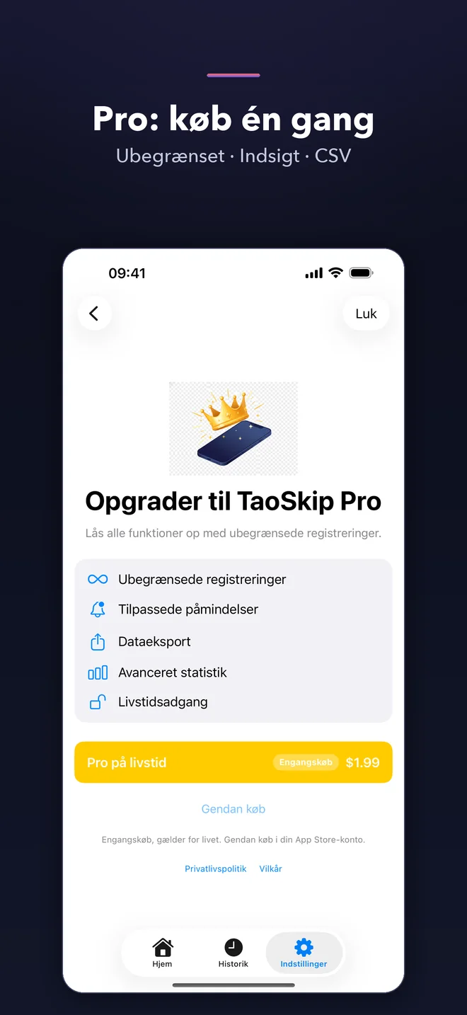 TaoSkip-appskærme — 5/5