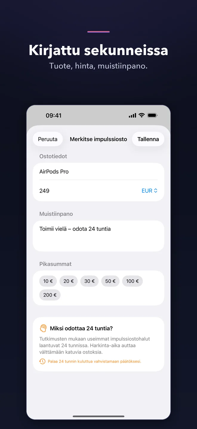 TaoSkip-sovelluksen näkymät — 2/5