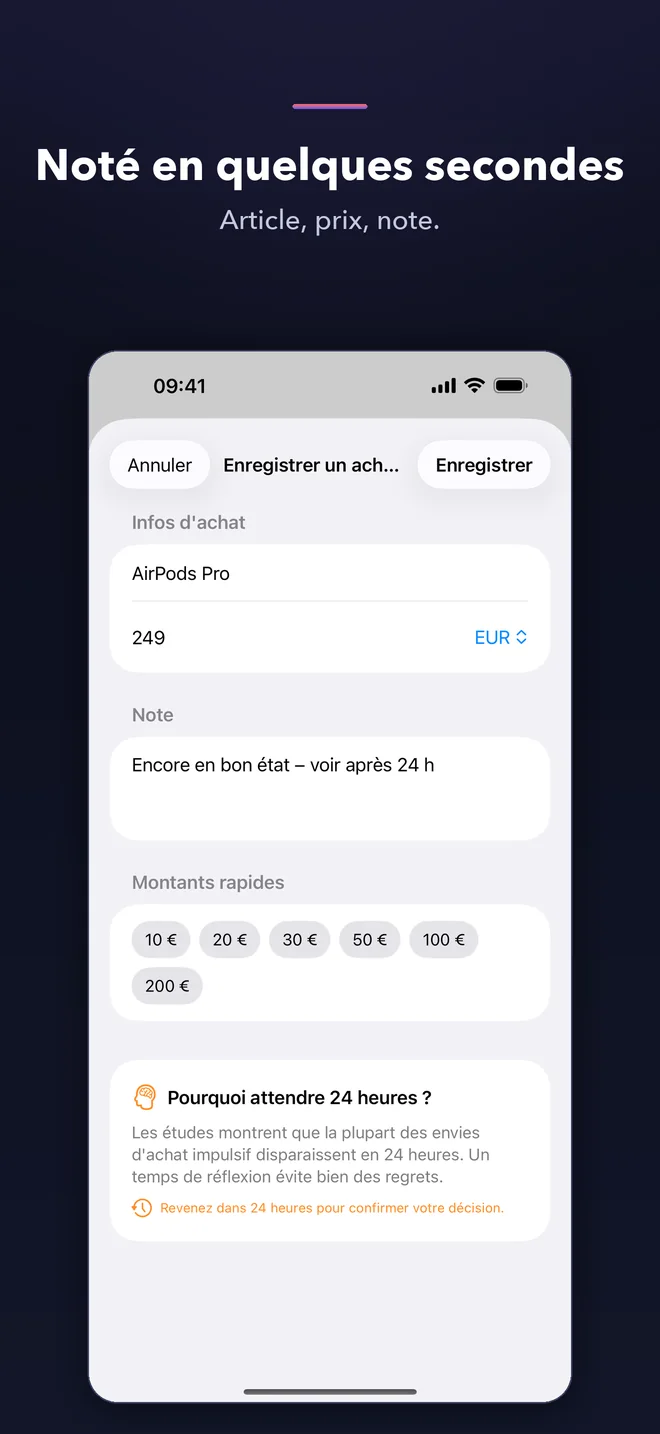 Écrans de l'app TaoSkip — 2/5
