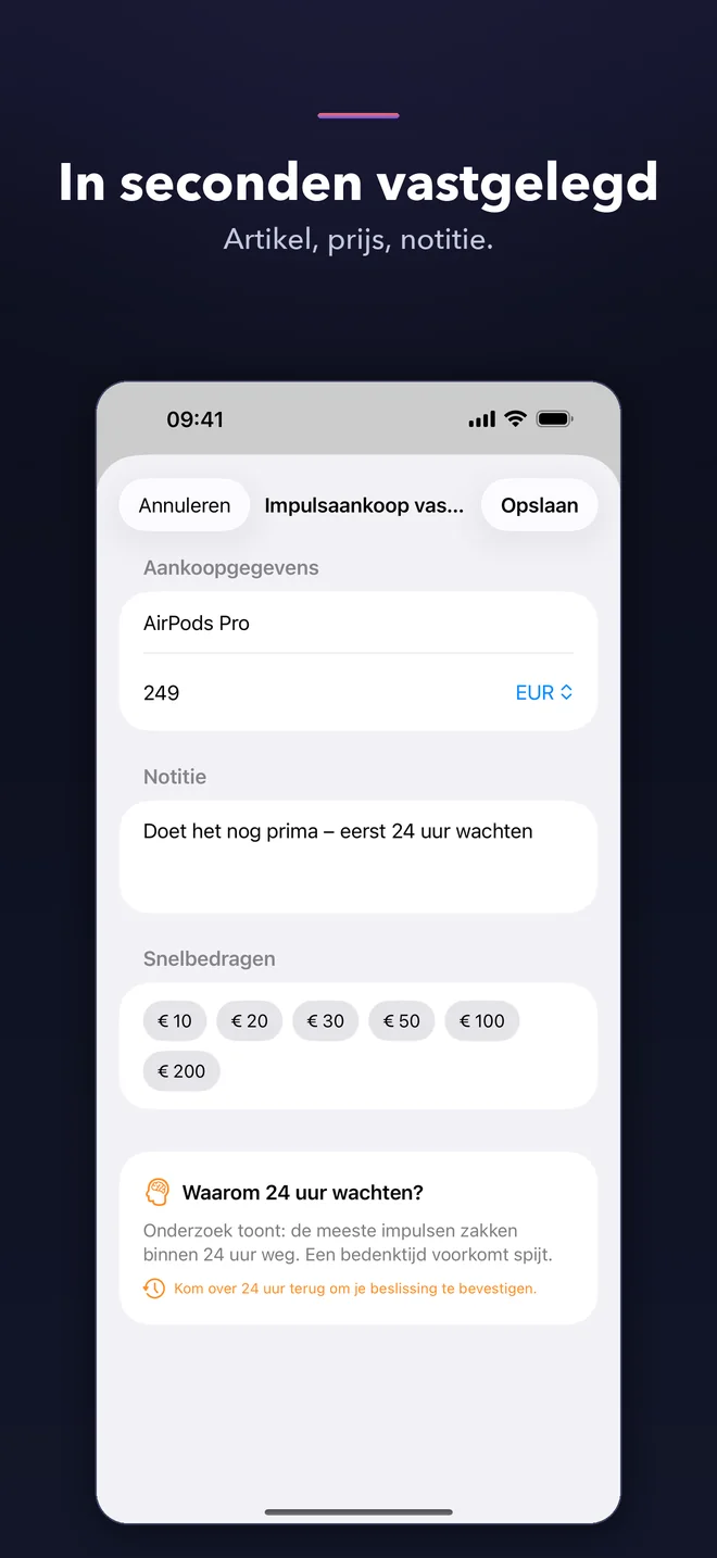 Schermen van de TaoSkip-app — 2/5