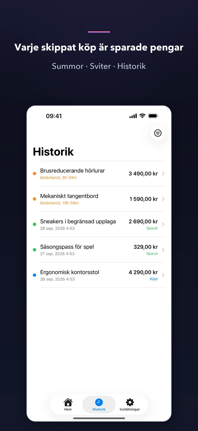 Skärmar från appen TaoSkip — 4/5